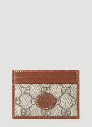 Gucci GG Logo Patch Supreme Cardholder Beige guc0147141