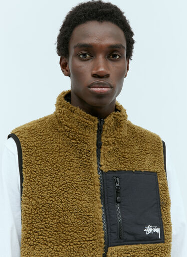 Stüssy Sherpa Reversible Vest Green sts0154005