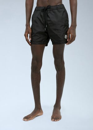 Moncler Logo Patch Swim Shorts Black mon0155017