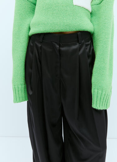 ワイドレッグサテンパンツ JW Anderson ワイドレッグサテンパンツ ブラック jwa0254001