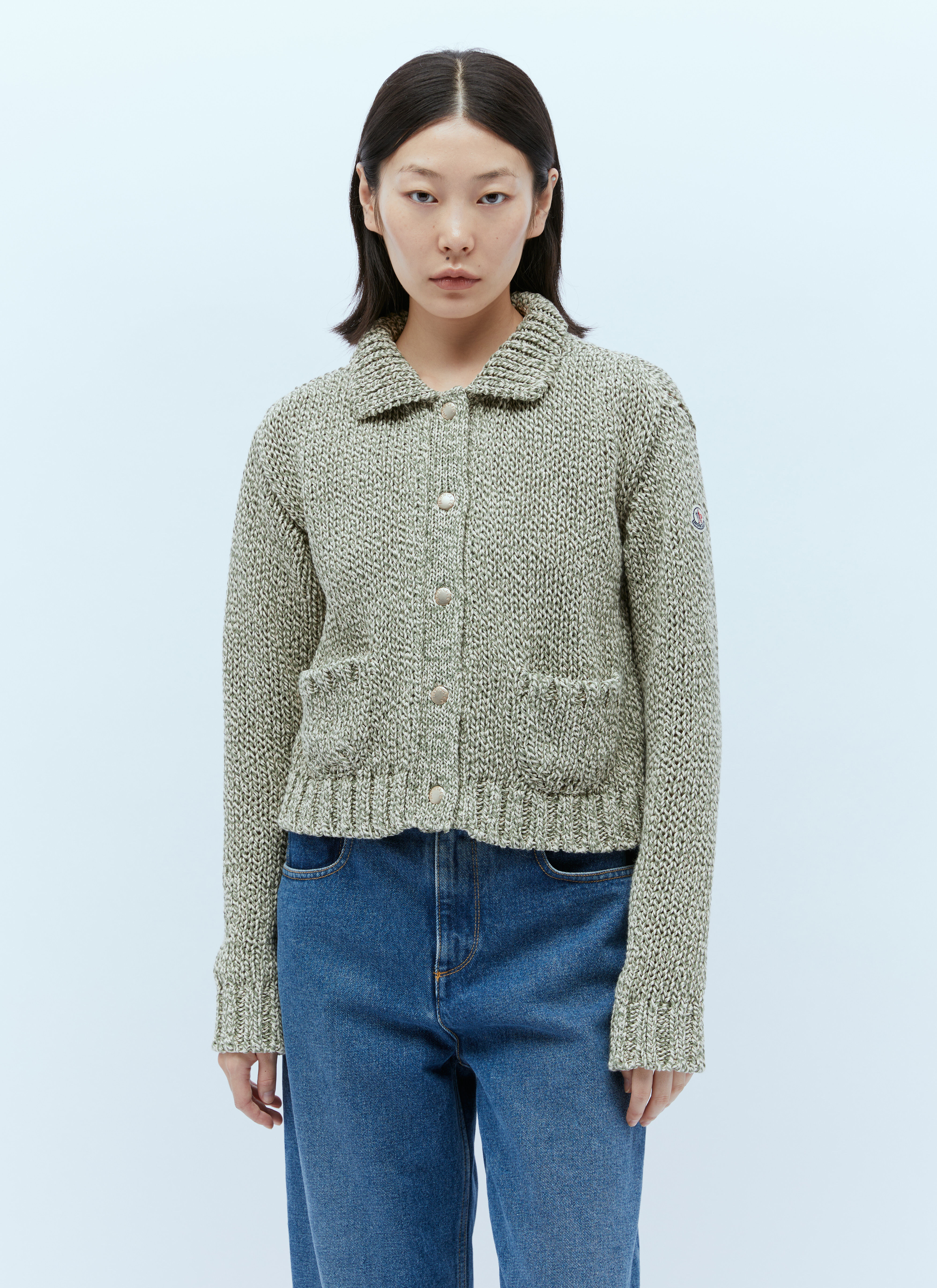 TOTEME Marled Knit Cardigan Beige tot0255029