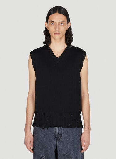 Marni 디스트로이드 민소매 스웨터 블랙 mni0151005