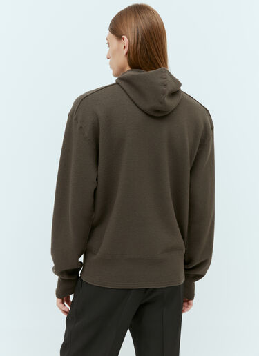 Burberry Half-Zip Wool Hooded Sweatshirt Brown bur0154012
