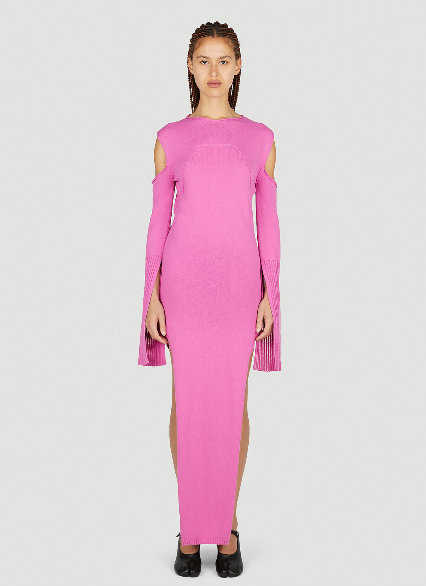 Shop Rick Owens Cut Out Knit Dress In Pink