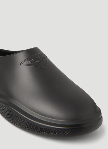 Prada Logo Embossed Foam Mules Black pra0149039