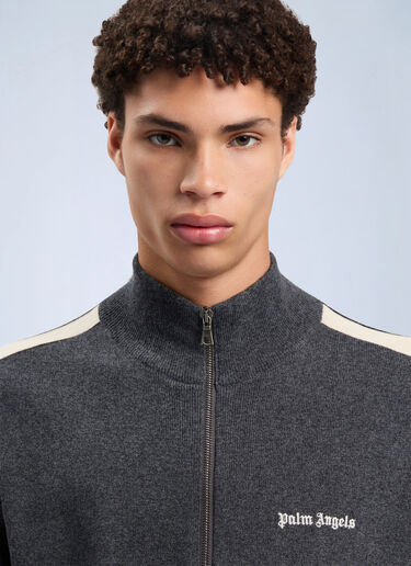 Classic Logo Knit Track Jacket Palm Angels Classic Logo Knit Track Jacket Grey pma0162108