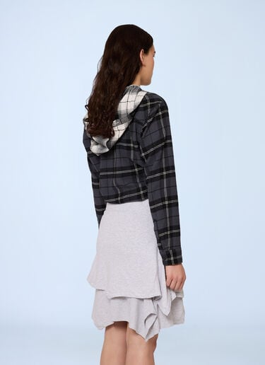 Gina Corrieri Check Hooded Shirt Black gcr0264010