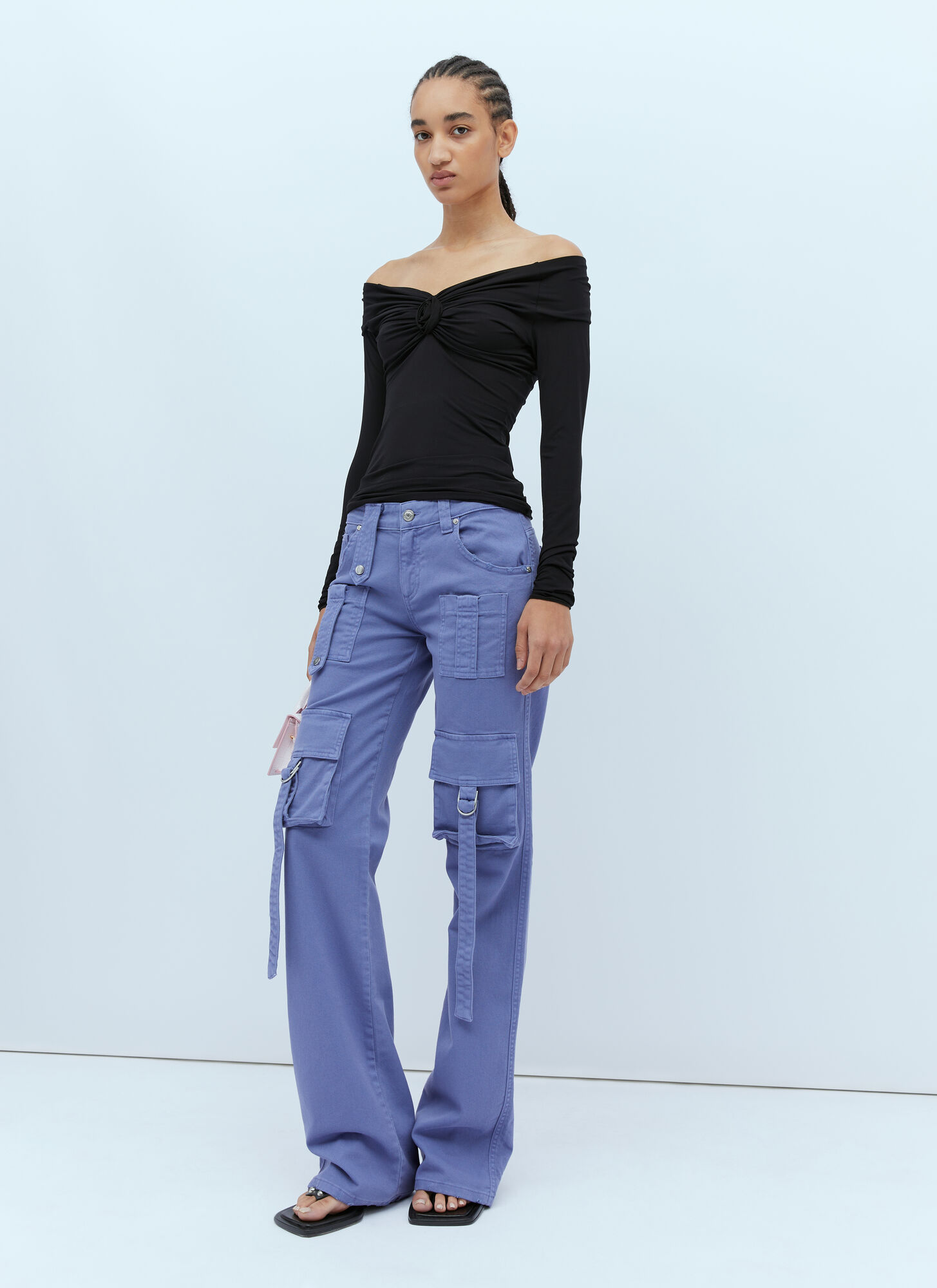 Shop Blumarine Cargo Jeans In Purple