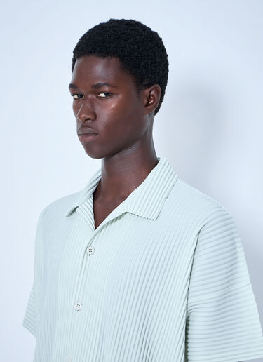 Homme Plissé Issey Miyake プリーツショートスリーブシャツ グリーン hmp0165006