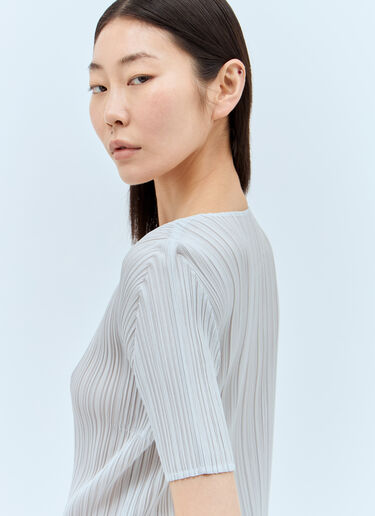 Pleats Please Issey Miyake 반팔 플리츠 탑 그레이 plp0256015