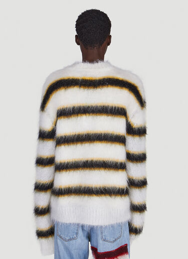 Marni Fuzzy Stripe Sweater White mni0149009
