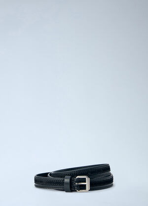 Dries Van Noten Smooth-Grain Leather Belt Black dvn0165034