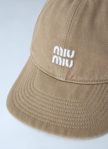 LN-CC® - Miu Miu: Embroidered Logo Cap - Beige Miu Miu Embroidered Logo Cap Beige miu0165017