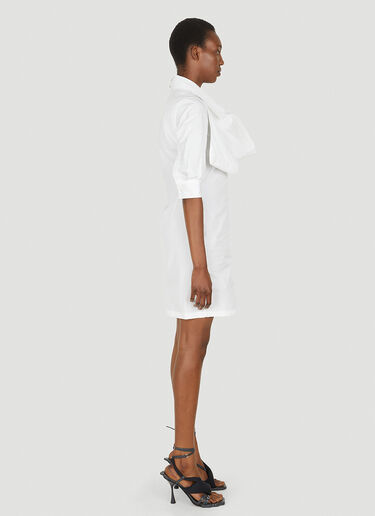 Lourdes Extended Collar Shirt Dress White lou0249007