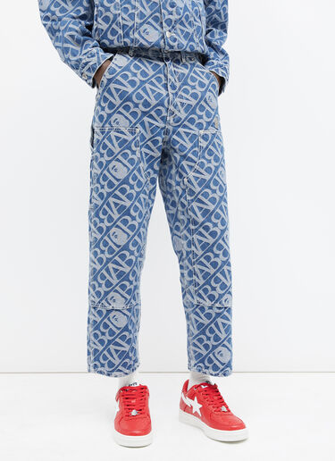 A BATHING APE® Metal One Point Double Knee Denim Work Pants Blue aba0154010