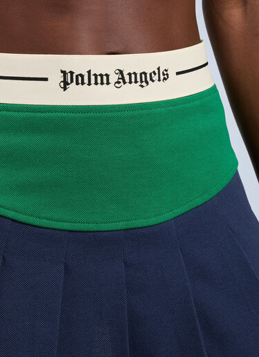Palm Angels Classic Logo Pleated Skirt Blue pma0264226