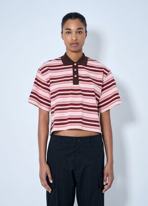 Moncler Striped Polo Shirt Pink mon0265096