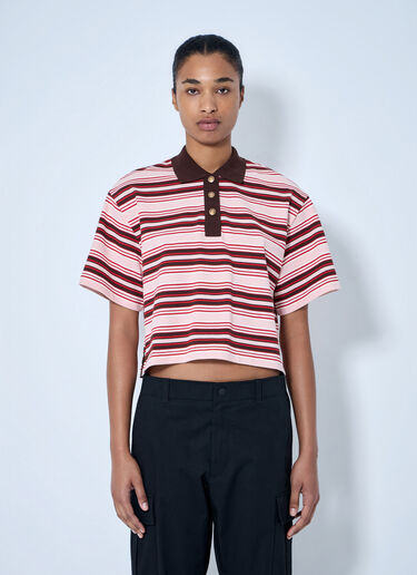 LN-CC® - Moncler: Striped Polo Shirt - Pink Moncler Striped Polo Shirt Pink mon0265096