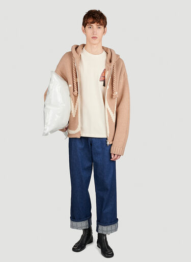 JW Anderson Logo Print Turn-Up-Hem Denim Jeans Blue jwa0154011