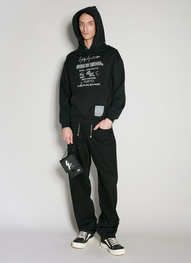 Yohji Yamamoto 로고 프린트 넥 파우치 블랙 yoy0154015