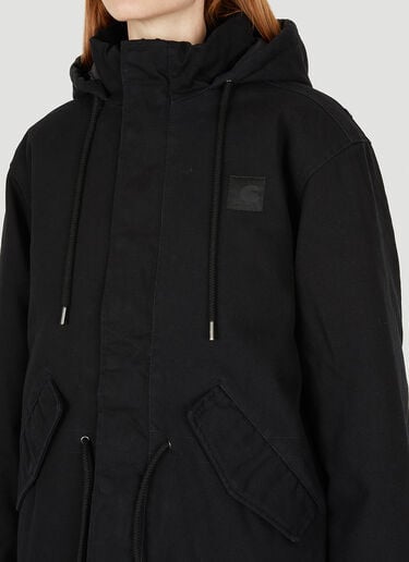 WARDROBE.NYC Hooded Logo Patch Coat Black war0246034