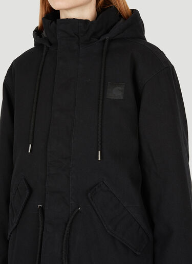 Hooded Logo Patch Coat WARDROBE.NYC Hooded Logo Patch Coat Black war0246034