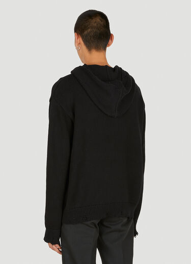 Saint Laurent Distressed Hooded Sweatshirt Black sla0149014