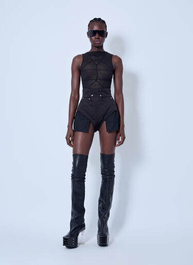 LN-CC® - Rick Owens: Sheer Panelled Top - Black Rick Owens Sheer Panelled Top Black ric0266002