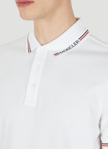 Moncler Stripe Trim Polo Shirt White mon0150032