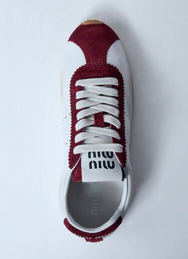 Miu Miu Plume Leather and Suede Sneakers White miu0259029