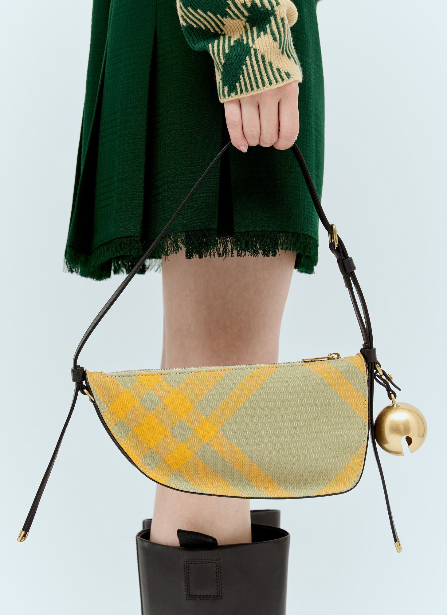 Shop Burberry Mini Shield Sling Shoulder Bag In Green