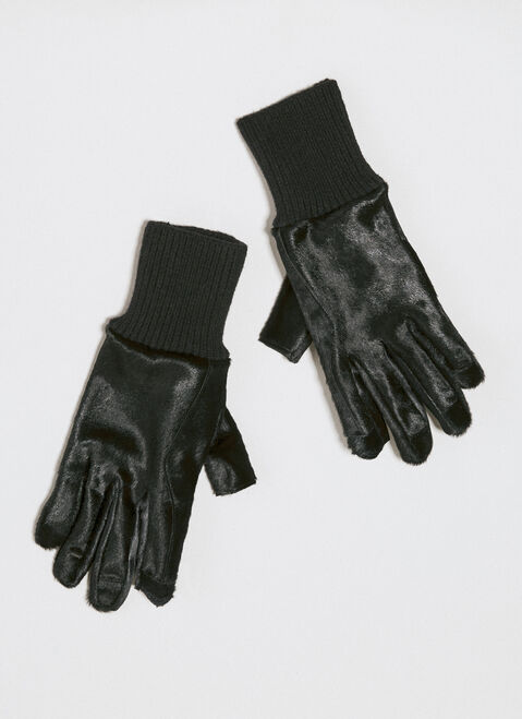 Stone Island リブカフ ヘアグローブ Black sto0154096