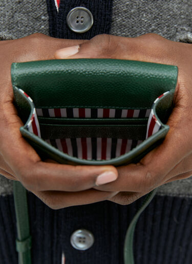 Thom Browne Four-Bar Crossbody Phone Holder Green thb0154008