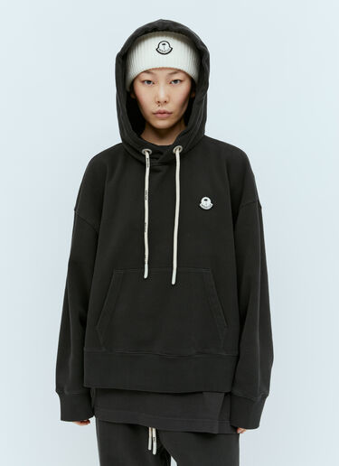 Moncler x Palm Angels 徽标贴饰连帽运动衫  黑色 mpa0255007