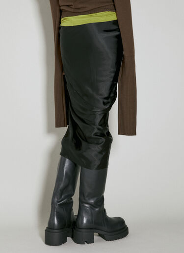 ラップサテンミディ丈スカート Rick Owens ラップサテンミディ丈スカート ブラック ric0253009