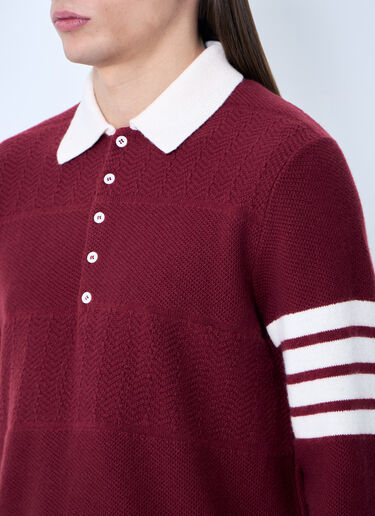 Thom Browne Four-Bar Rugby Knit Sweater Red thb0158005