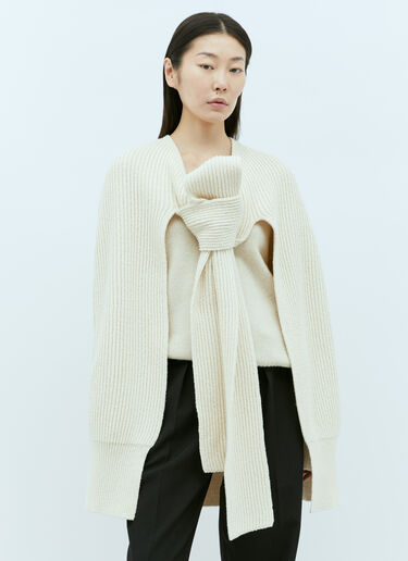 Jil Sander Knitted Cape Cream jil0256009