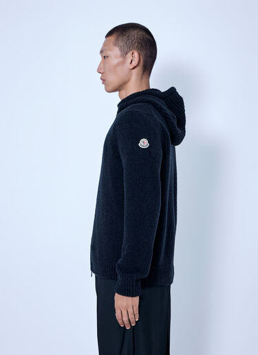 Moncler Bouclé Wool Blend Zip-up Hoodie Black mon0166002