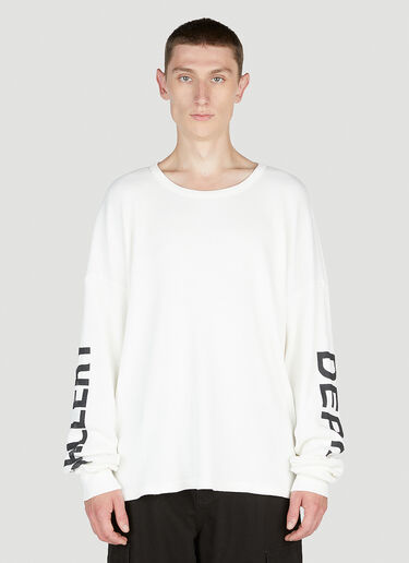 Gallery Dept. Logo Print Thermal Sweatshirt White gdp0153005