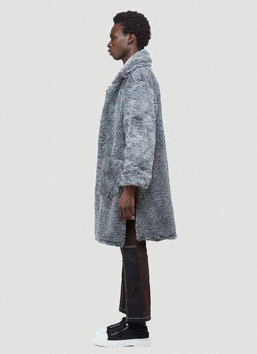 Youths In Balaclava Faux-Fur Coat Grey yib0142006