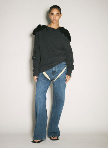 Y/Project Zip-Insert Knit Sweater Grey ypr0358013