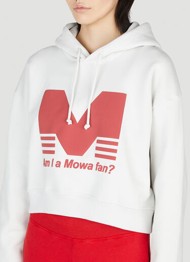 Mowalola Cropped AM I A Hooded Sweatshirt White mow0352001