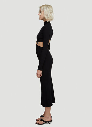 Dion Lee Spiral Rib Mid Length Dress Black dle0247011