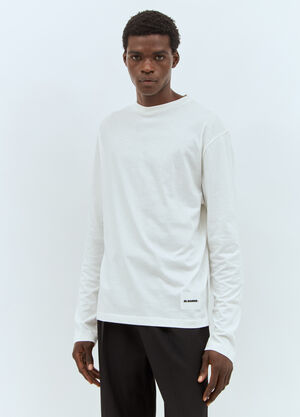 Jil Sander Set Of Three Logo-Patch T-Shirts Pink jil0159002
