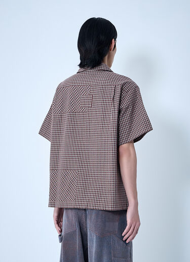 Story mfg. Checkered Short Sleeve Shirt Brown mfg0163003