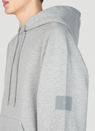 Y-3 Logo Print Hooded Sweatshirt Grey yyy0352024
