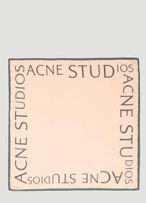 Acne Studios Logo Wool Square Scarf Brown acn0154045