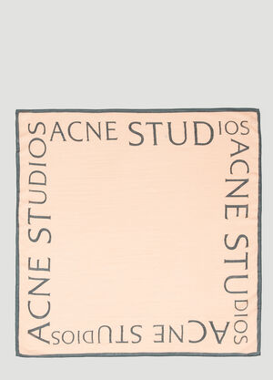 Acne Studios Logo Wool Square Scarf Grey acn0158026