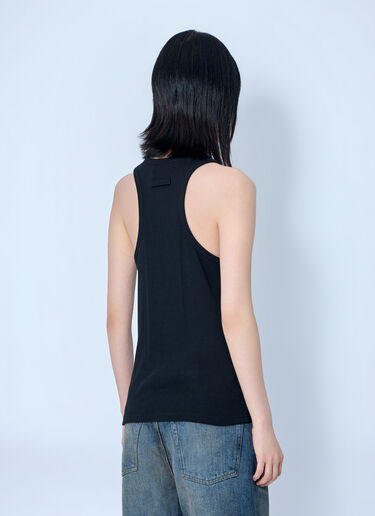 Jean Paul Gaultier Ribbed Tank Top with Metal Hardware Black jpg0364004