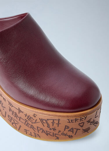 LN-CC® - Chloé: Maxime Wedge Mules - Burgundy Chloé Maxime Wedge Mules Burgundy chl0265030